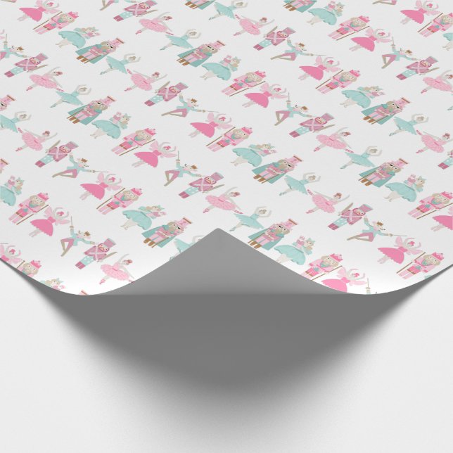 Pastel Nutcracker Ballet Rosa Wrapping Papprare Presentpapper (Hörn)