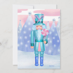 Pastel Nutcracker Candy Kung DIY Blank Inbjudningar
