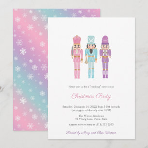 Pastel Nutcracker Family Helgdagar Party Inbjudningar