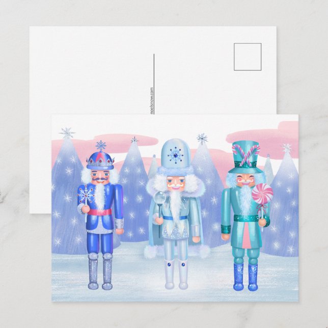 Pastel Nutcracker Kung Vykort (Fram/baksida)