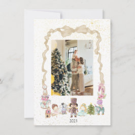Pastel Nutcracker Ribbon Julfoto-kort Julkort