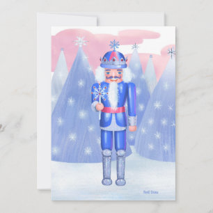 Pastel Nutcracker Snowflake Kung DIY Blank Inbjudningar