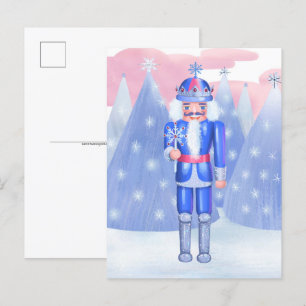 Pastel Nutcracker Snowflake Kung Vykort