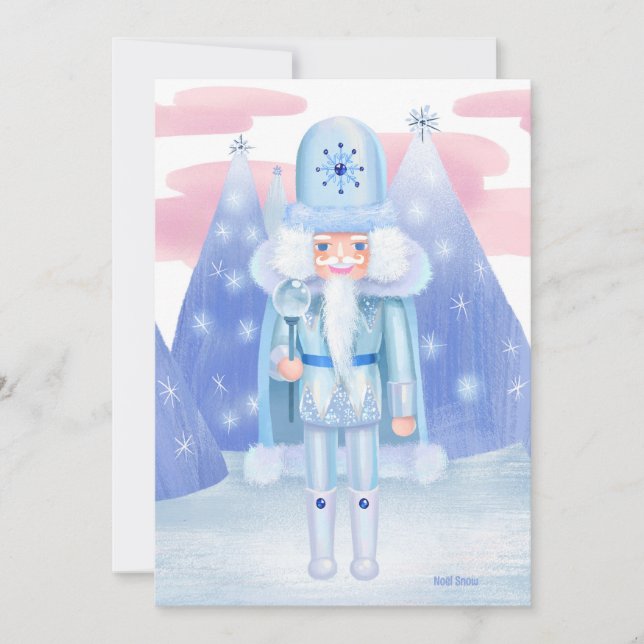 Pastel Nutcracker Winter Kung DIY Blank Inbjudningar (Framsida)