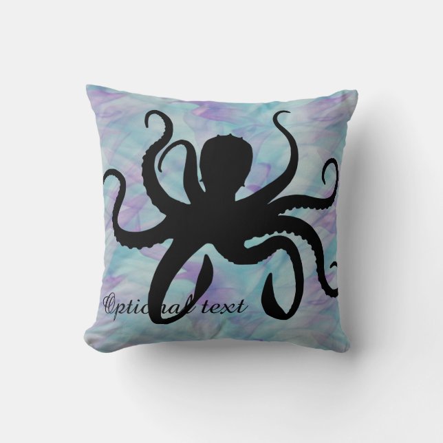 Pastel Ocean Octopus Silhouette Dekorativ kudde (Framsida)