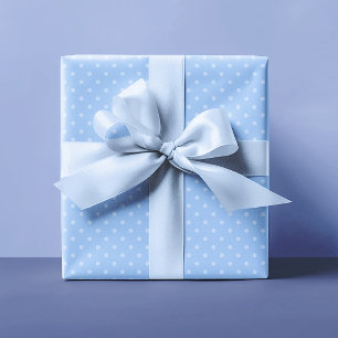 Pastel och Light Blue Small Polka dots Presentpapper