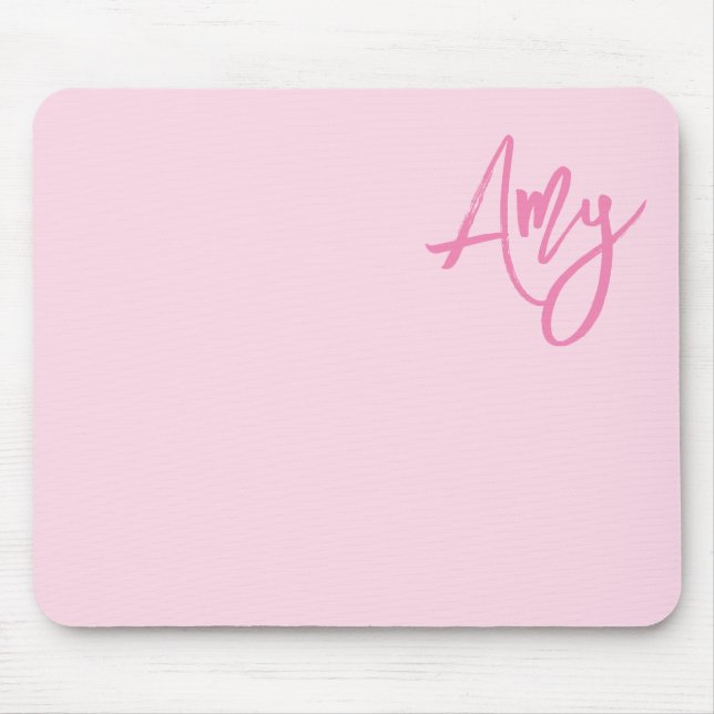 Pastel- och Rosa-penselskript Namn Musmatta (Framsidan)