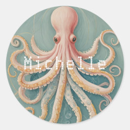 Pastel Octopus of Enchanted Reef Runt Klistermärke