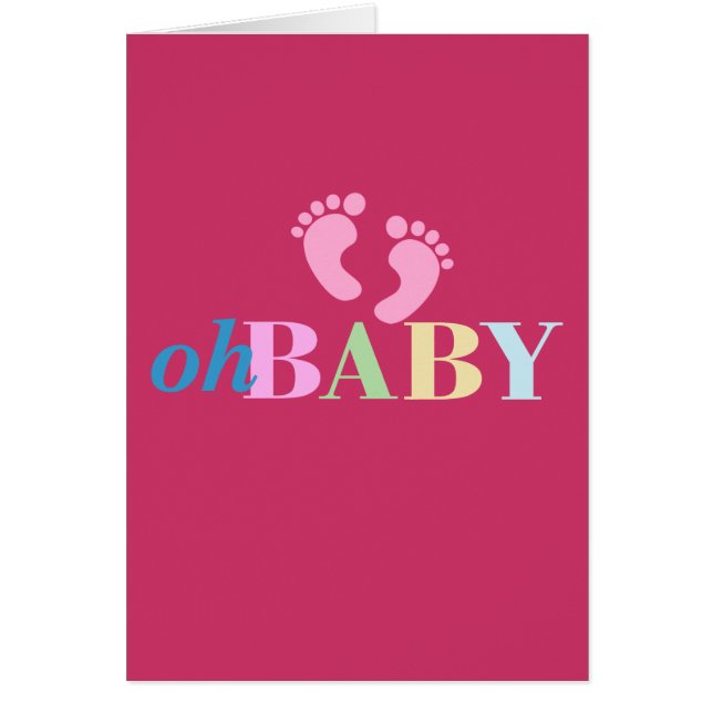PASTEL OH BABY CUTE HÄLSNINGSKORT (Framsidan)