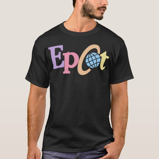 Pastel Old Epcot Logotyp T Shirt (Framsida)