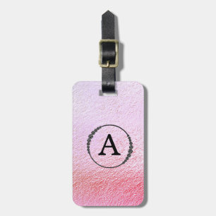 *~* Pastel Ombre Black Monogram Diamond Bling Bagagebricka