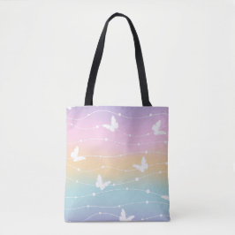 Pastel Ombre Butterfly Tote Bag Tygkasse