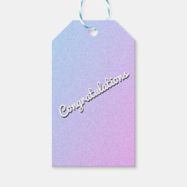 Pastel Ombre Glitter Anpassningsbar Text Presentetikett