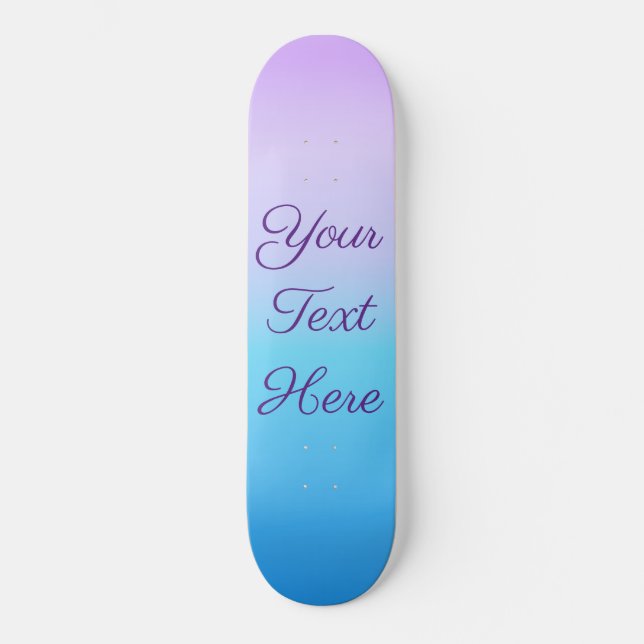 Pastel Ombre Lavender Blue Mini Skateboard Bräda 18,5 Cm (Framsida)