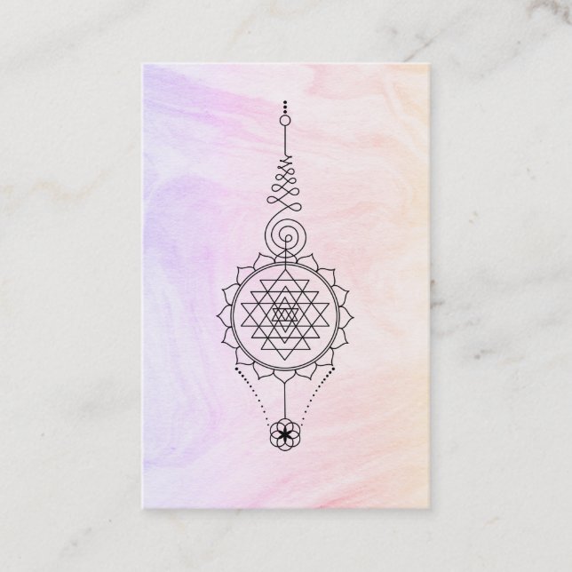 *~* Pastel Ombre Marble Reiki Healing Nirvana Visitkort (Framsida)
