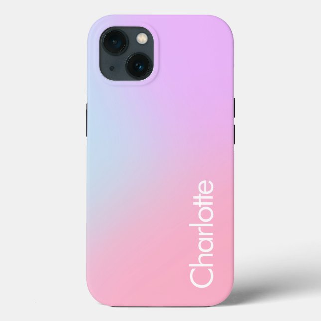 Pastel Ombre Personlig iPhone 13 Fodral (Baksida)