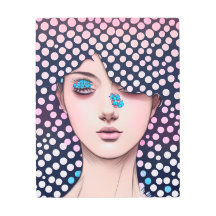 Pastel Ombre Polka dots Abstrakt Pop Art Woman