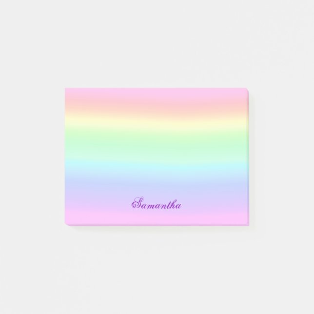 Pastel Ombre Rainbow Post-it Notes Block (Framsida)