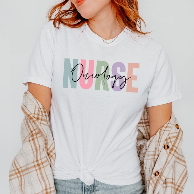 Pastel Oncology Nurse Gift för sjuksköterska T Shirt (Skapare uppladdad)