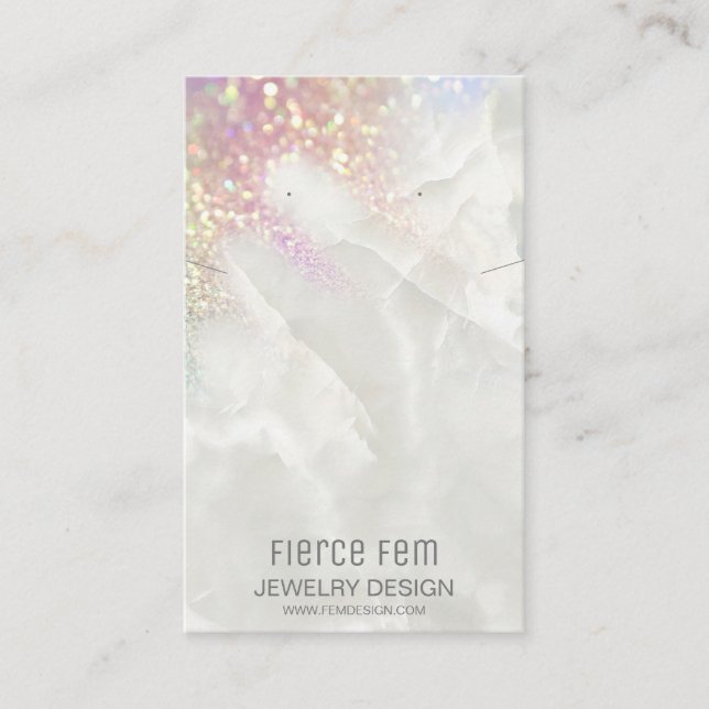 Pastel Opal Glitter Jewelry Visning Card Visitkort (Framsida)