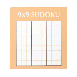 Pastel Orange 9 efter 9 Sudoku-mall Anteckningsblock