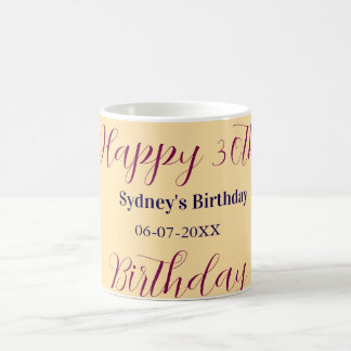 Pastel orange happy 30th birthday name date purple kaffemugg
