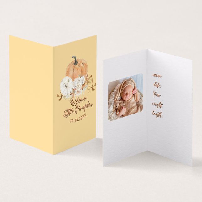 Pastel Orange Little Pumpkin Baby annons Kort (In- och utsida)