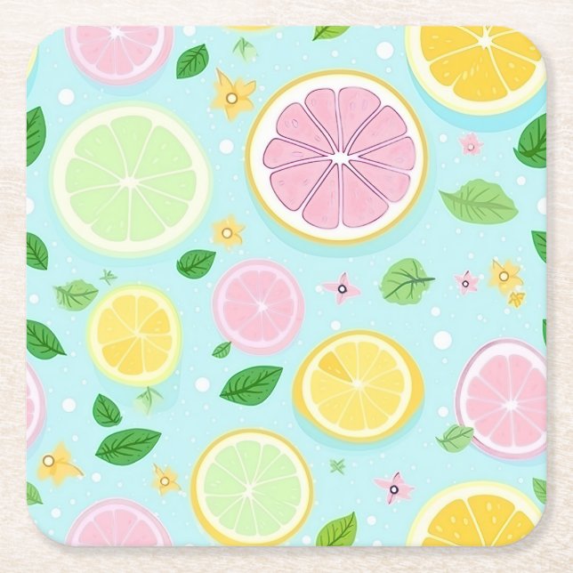 Pastel Orange Mönster Underlägg Papper Kvadrat (Framsidan)