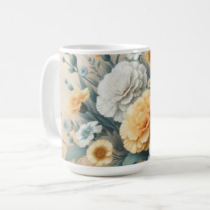 Pastel Orange och White Carnation Kaffemugg