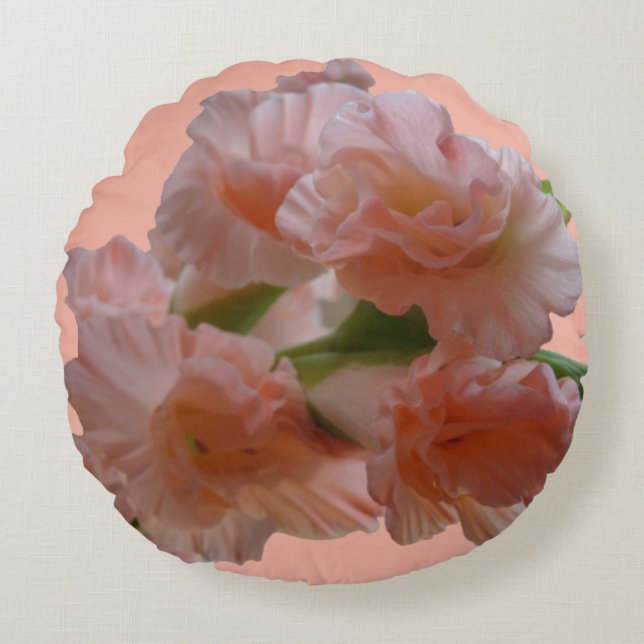 Pastel Orange Rosa Gladioli Cust. Dekorativ kudde (Framsidan)