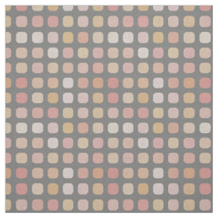 Pastel Orange Rosa Round Square Art Mönster Tyg