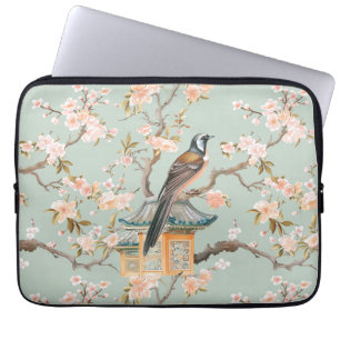 Pastel Oriental Bird and Fruit Blommars Laptop Fodral