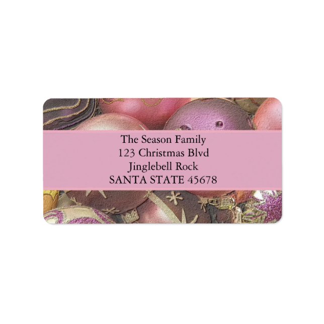 Pastel Ornaments jul Adressetikett (Framsidan)