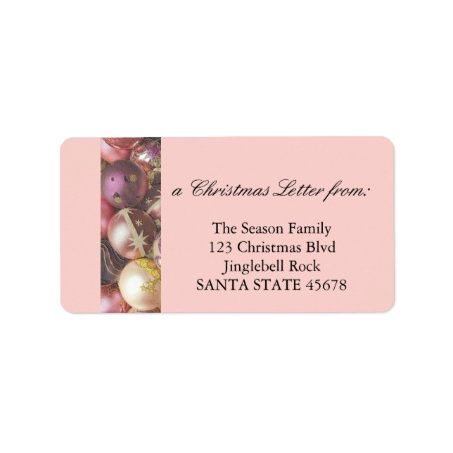 Pastel Ornaments jul Brev Adressetikett (Framsidan)