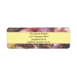 Pastel Ornaments jul Returadress Etikett