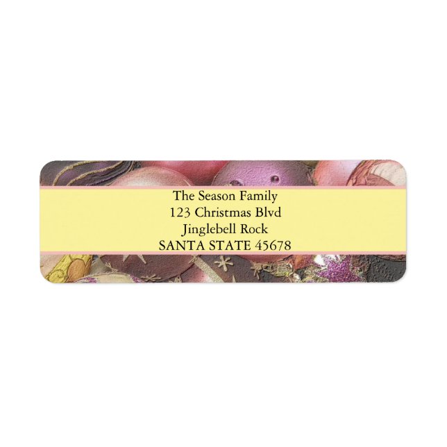 Pastel Ornaments jul Returadress Etikett (Framsidan)