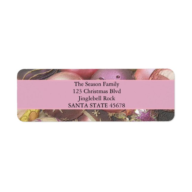 Pastel Ornaments jul Returadress Etikett (Framsidan)