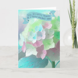 Pastel Orthensia, målad blomma, Verse Mor-dagen Helgkort