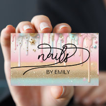 Pastel Paint Drip Nail Salon Manicurist