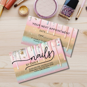 Pastel Paint-droppspiksalong, Manicurist Tidsbeställning Kort