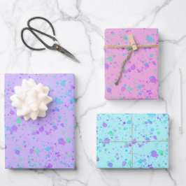 Pastel Paint Splatter Artsy Wrapping Papper