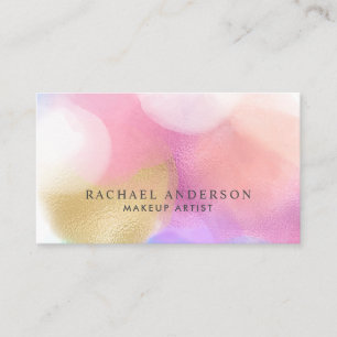 Pastel Paint Splotches Makeup Artist Visitkort