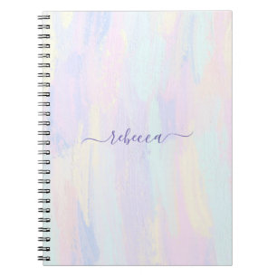 Pastel Paint Strokes Spiral Photo Anteckningsbok