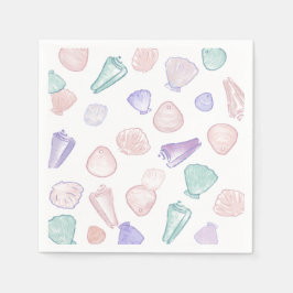 Pastel Painterly Seashell under Sea Party Pappersservett