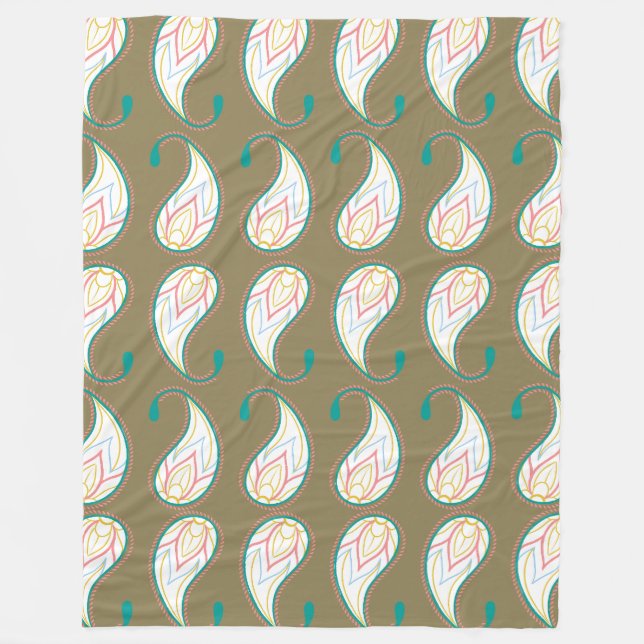 Pastel Paisley Fleecefilt (Framsidan)