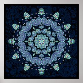 Pastel Paisley Kaleidoscope Mandala Skriv ut Poster