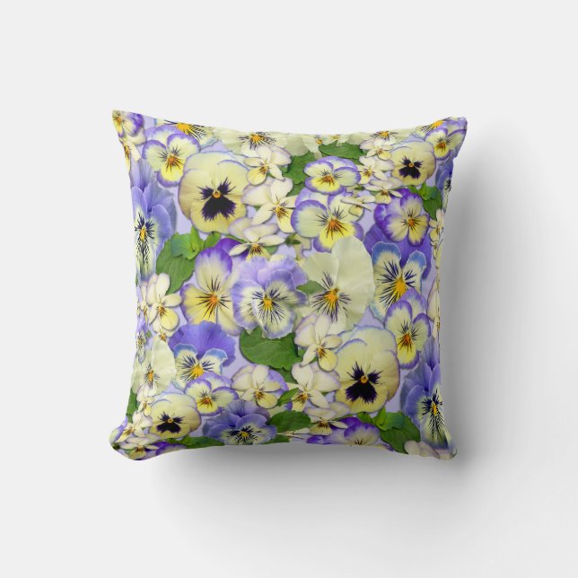 Pastel Pansies Kudde (Framsida)