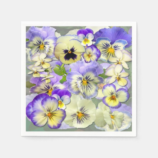 Pastel Pansies Pappersservett (Framsidan)