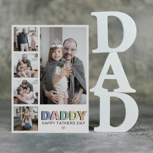 Pastel Pappa 5 Photo Fars dag Kort