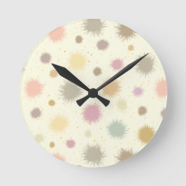 Pastel Party Pollen - sömlös mönster.     Rund Klocka